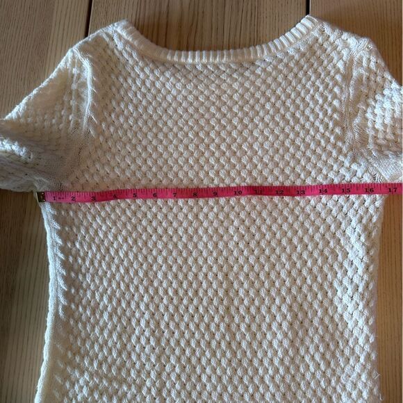 Athleta Honeycomb Texture Merino Blend Tunic Sweater in Ivory - Size S - Picture 7 of 8